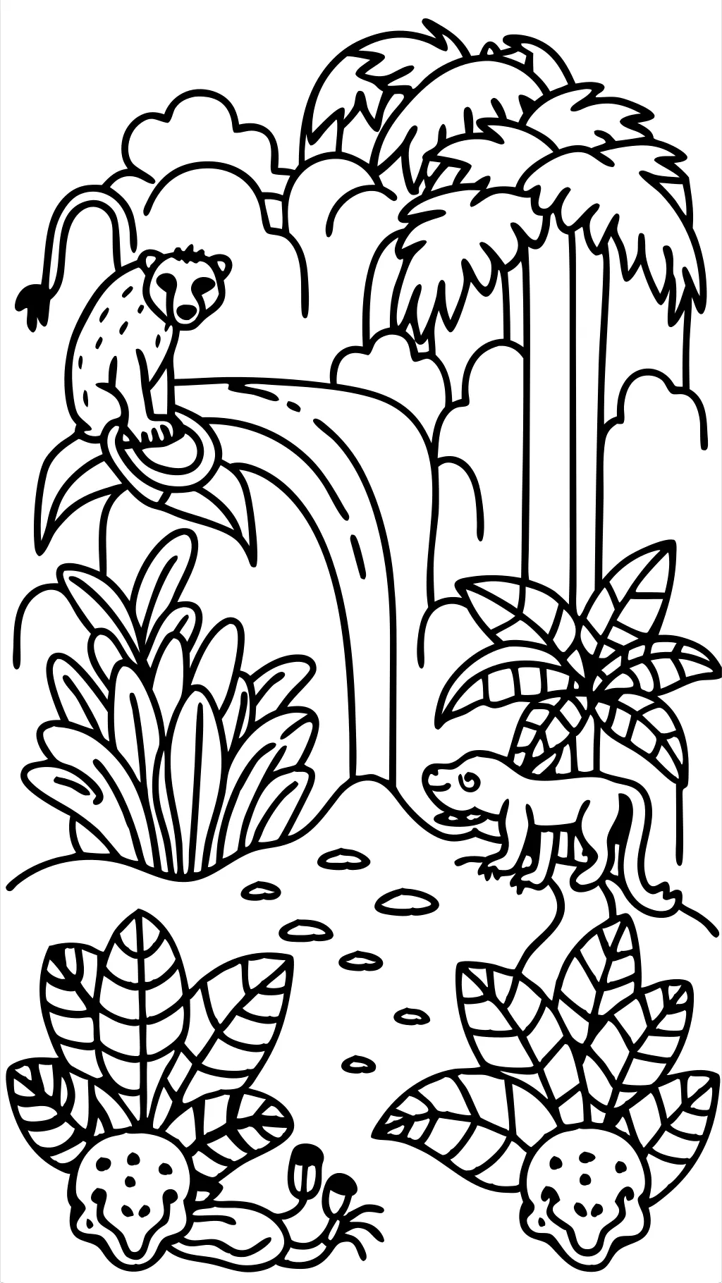 pages à colorier des animaux de la jungle